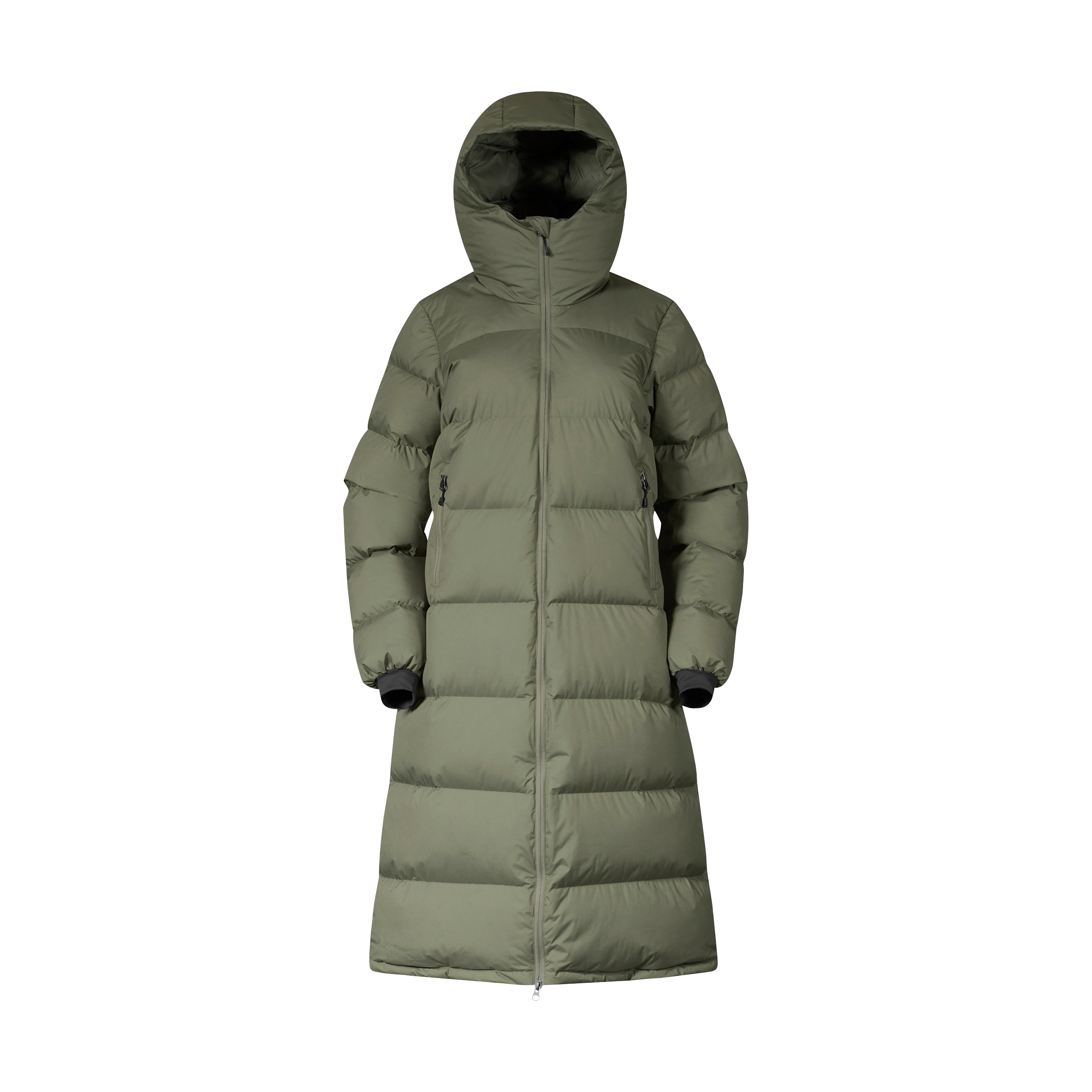 Urban Down Long Coat Women Green Mud