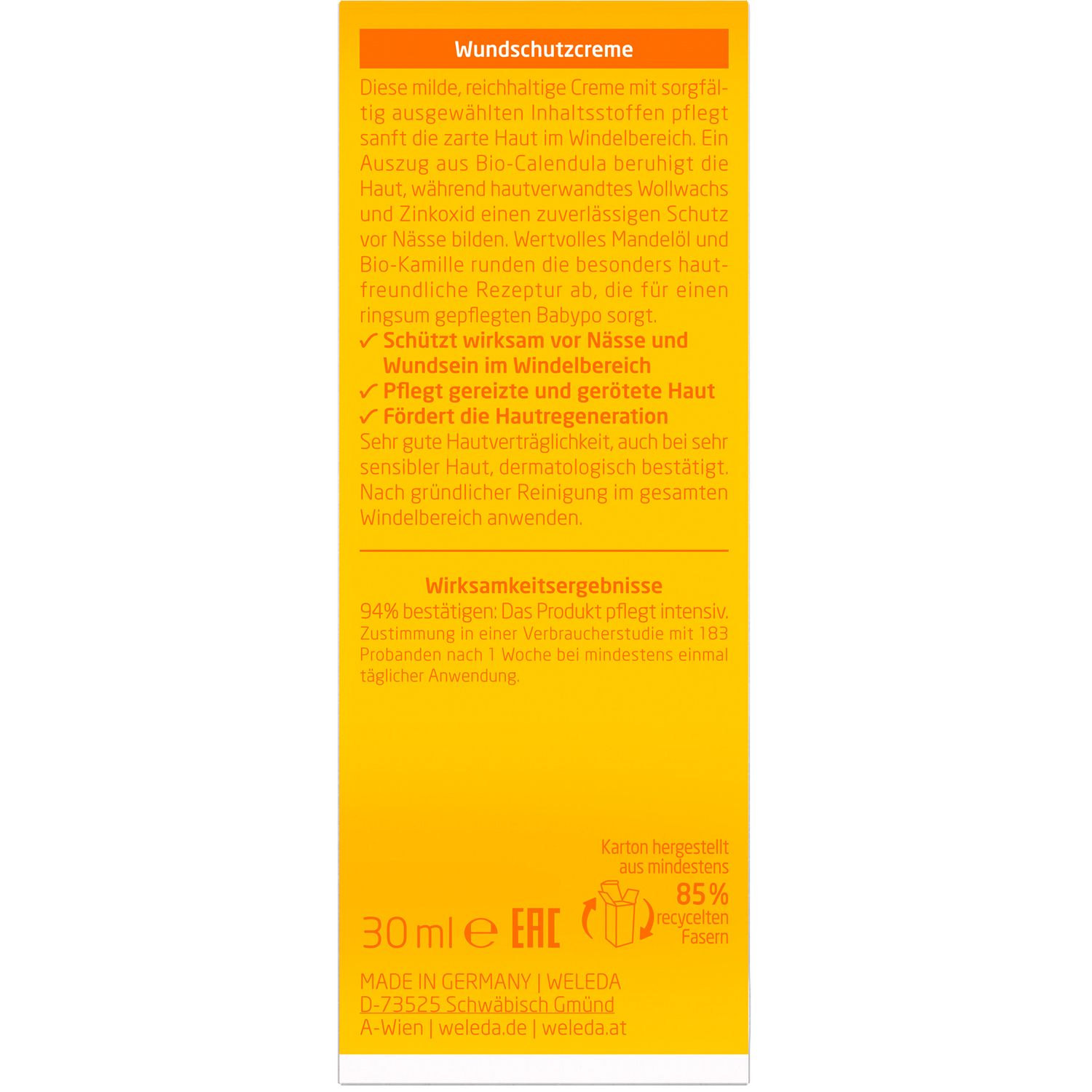 Weleda Baby Wundschutzcreme Calendula  - pflegt & schützt Babyhaut vor Wundsein im Windelbereich