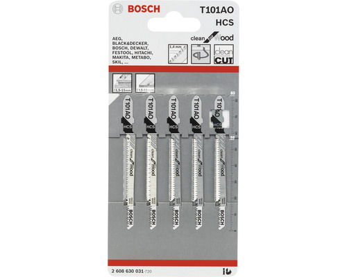 Bosch T 101 A0 decoupeerzaagblad, 5-pack
