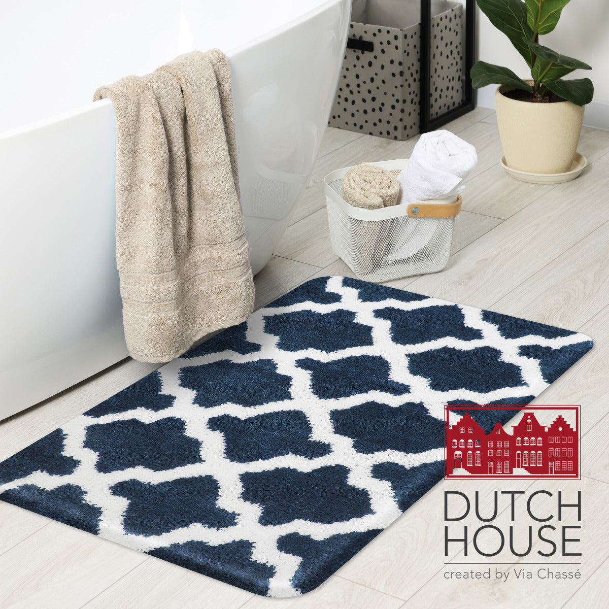 Dutch House Badmat Toulon 60x90cm - blauw
