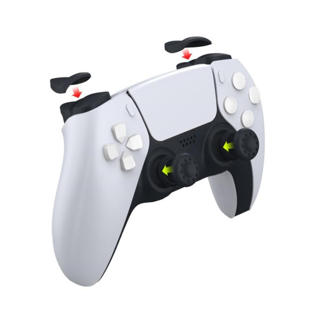 (8-tlg. Set) Sony Playstation PS5 / PS5 Slim Controller Joystick Thumbstick Anti-Rutsch Silikon Kappe   Trigger Verlängerung