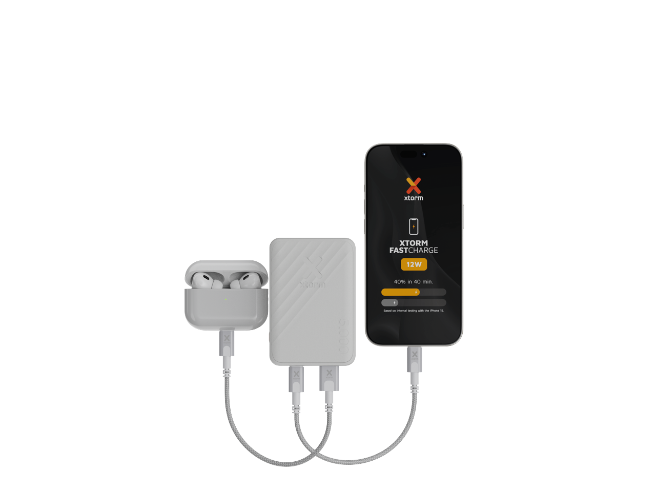 Xtorm - 12W FastCharge Go2 Powerbank 5.000 - Ash White