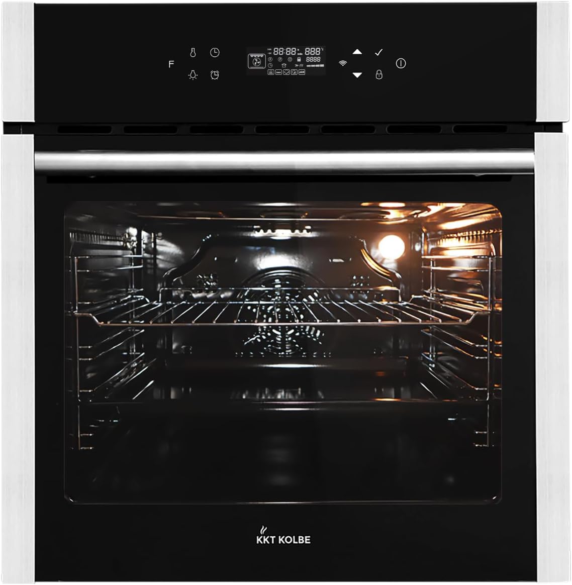 KKT KOLBE | Einbaubackofen 60 cm | 70L | 2,8kW | Pizzafunktion | Teleskopauszug | Grill | Umluft | Heißluft | Automatik-Timer | Smart WiFi App | WLAN | EB8313HC