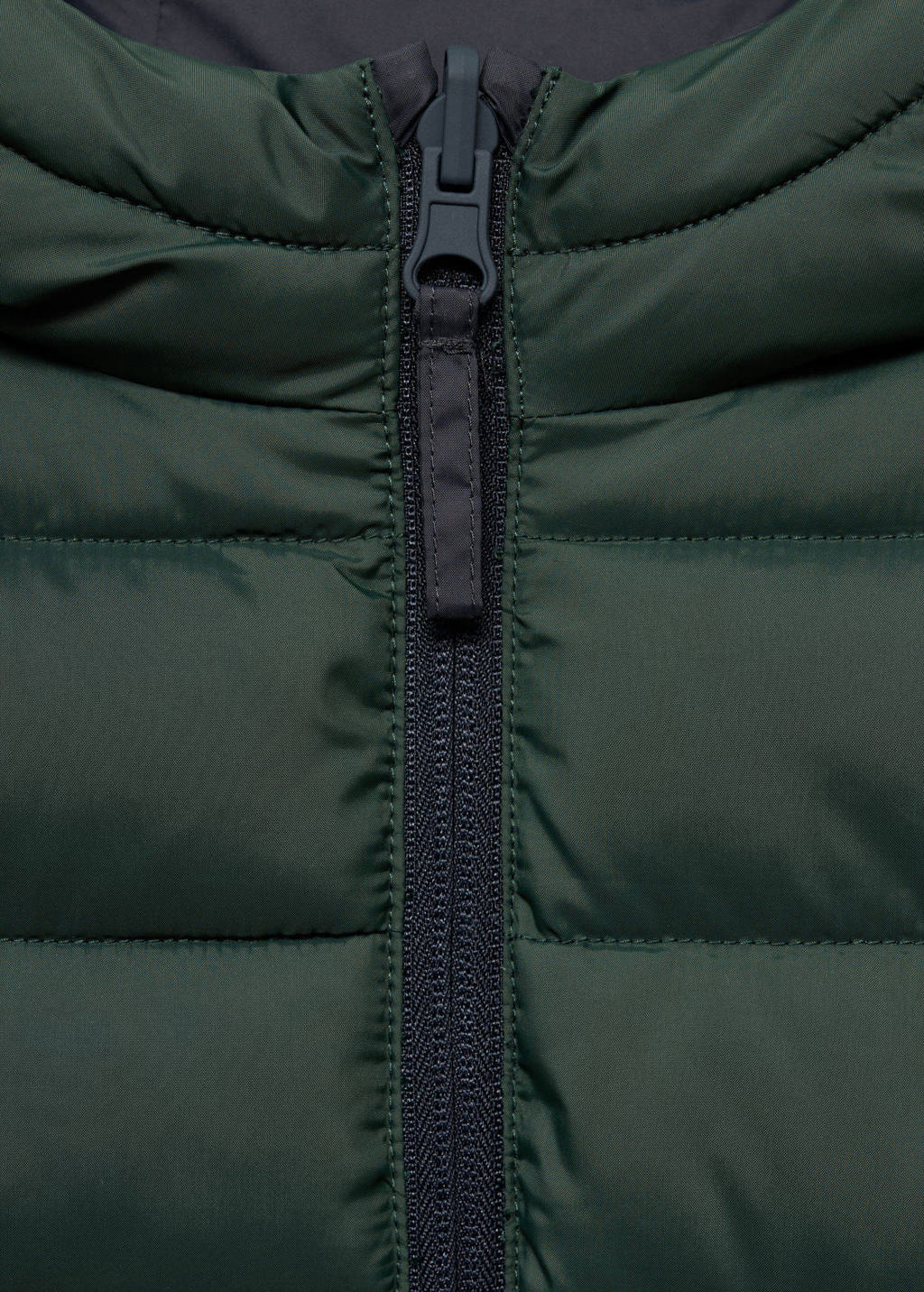 Mango Kids reversible gewatteerde winterjas zwart/donkergroen