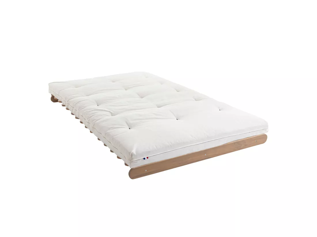 Matelas futon coeur en mousse à mémoire de forme, écru 180x200