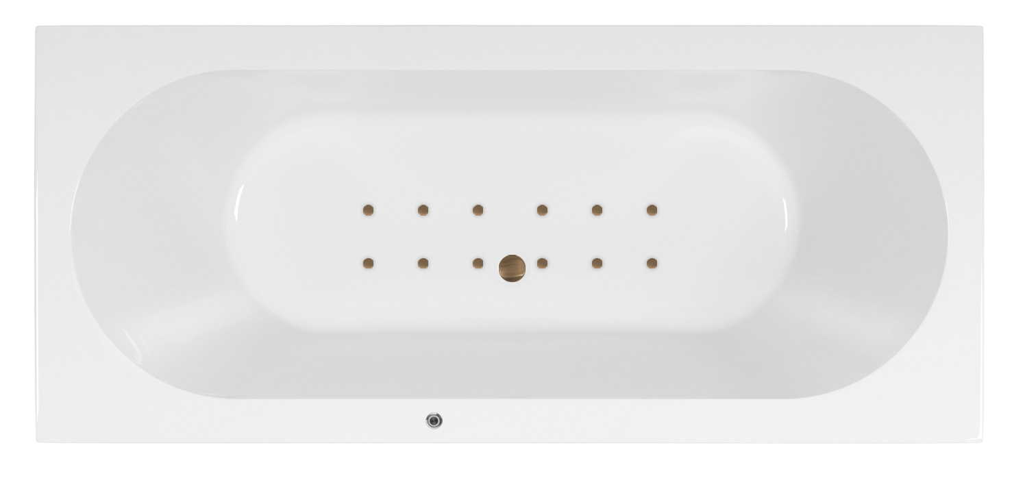 Lambini Designs Round bubbelbad 170x75cm elektronisch met 12 aerojets rose goud