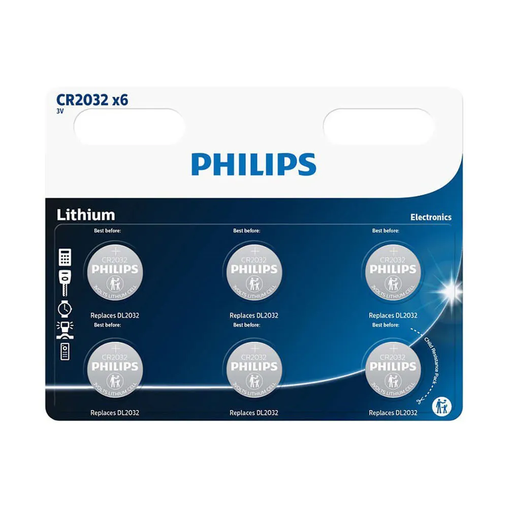 Philips Cr2032 Pack 3 3v lithiumbatterie
