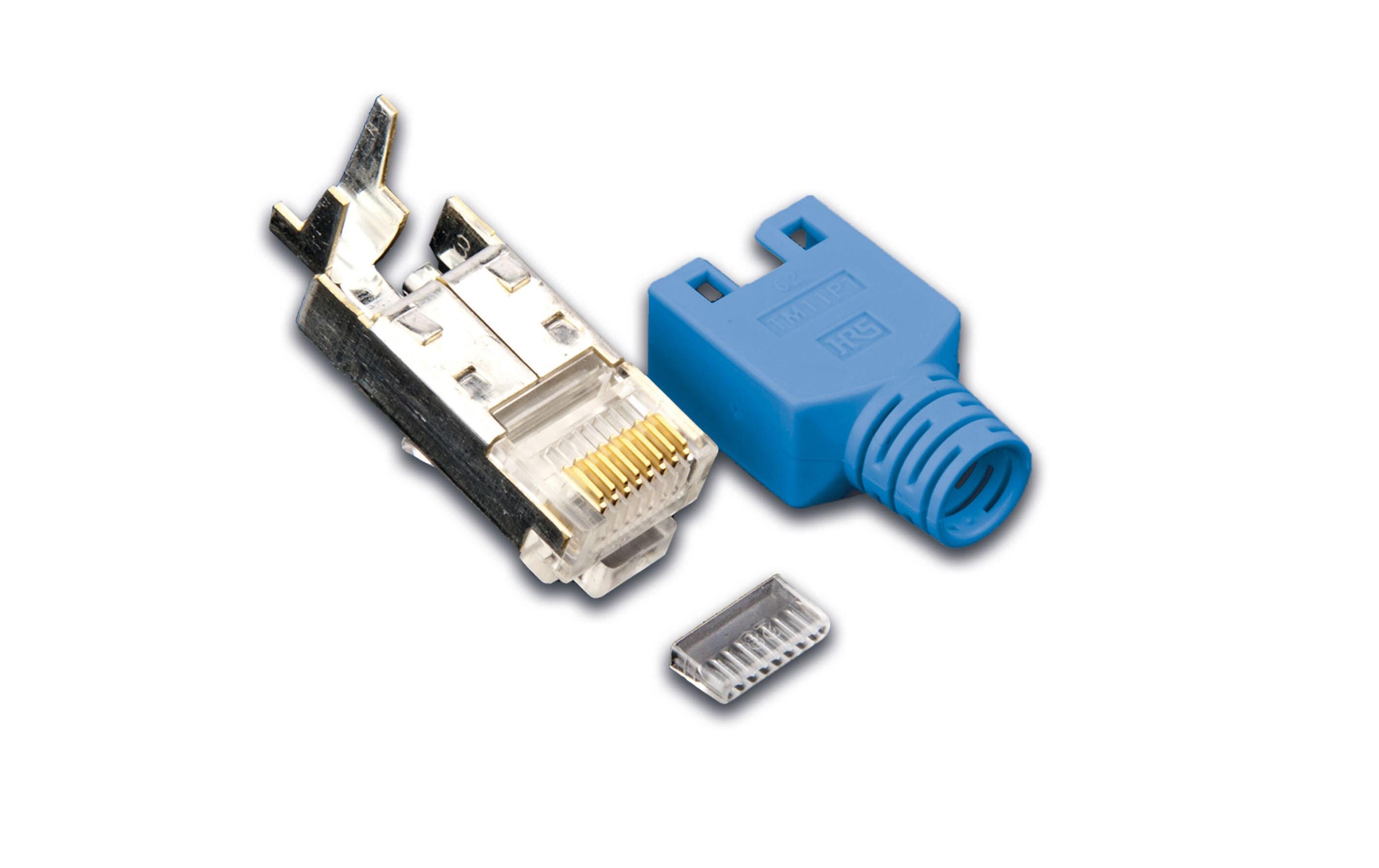 Stecker RJ45 Hirose TM11 50 Stück, BlauRJ45 Hirose TM11 Cat.5e Stecker, 50er Pack