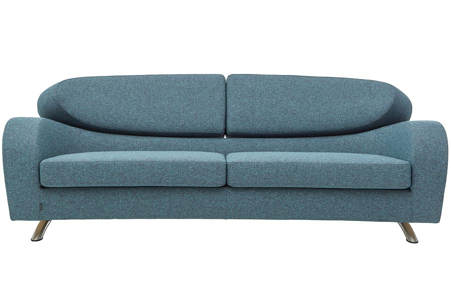 Stream sofa 3-seter i tekstil Cabana Lagoon med ben i matt krom.