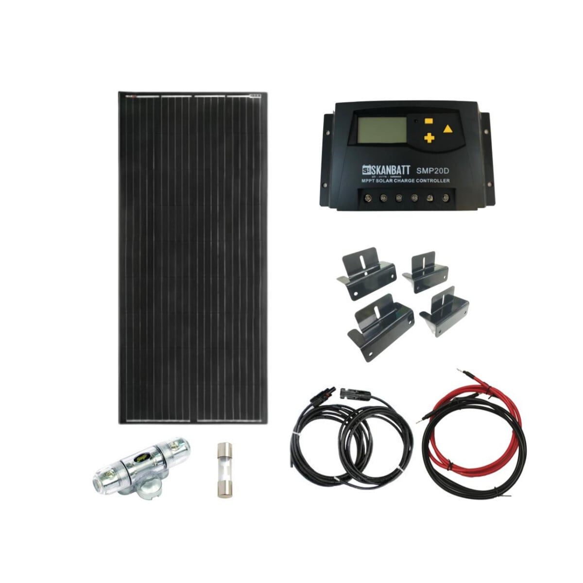 SKANBATT Solcellepakke 12V Basic - 185W - 20A MPPT