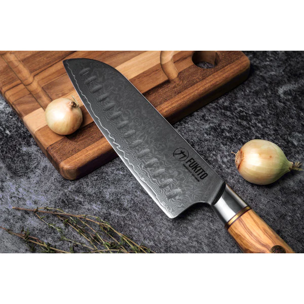 Couteau Fukito Olive Damas modèle Santoku 18cm Fukito