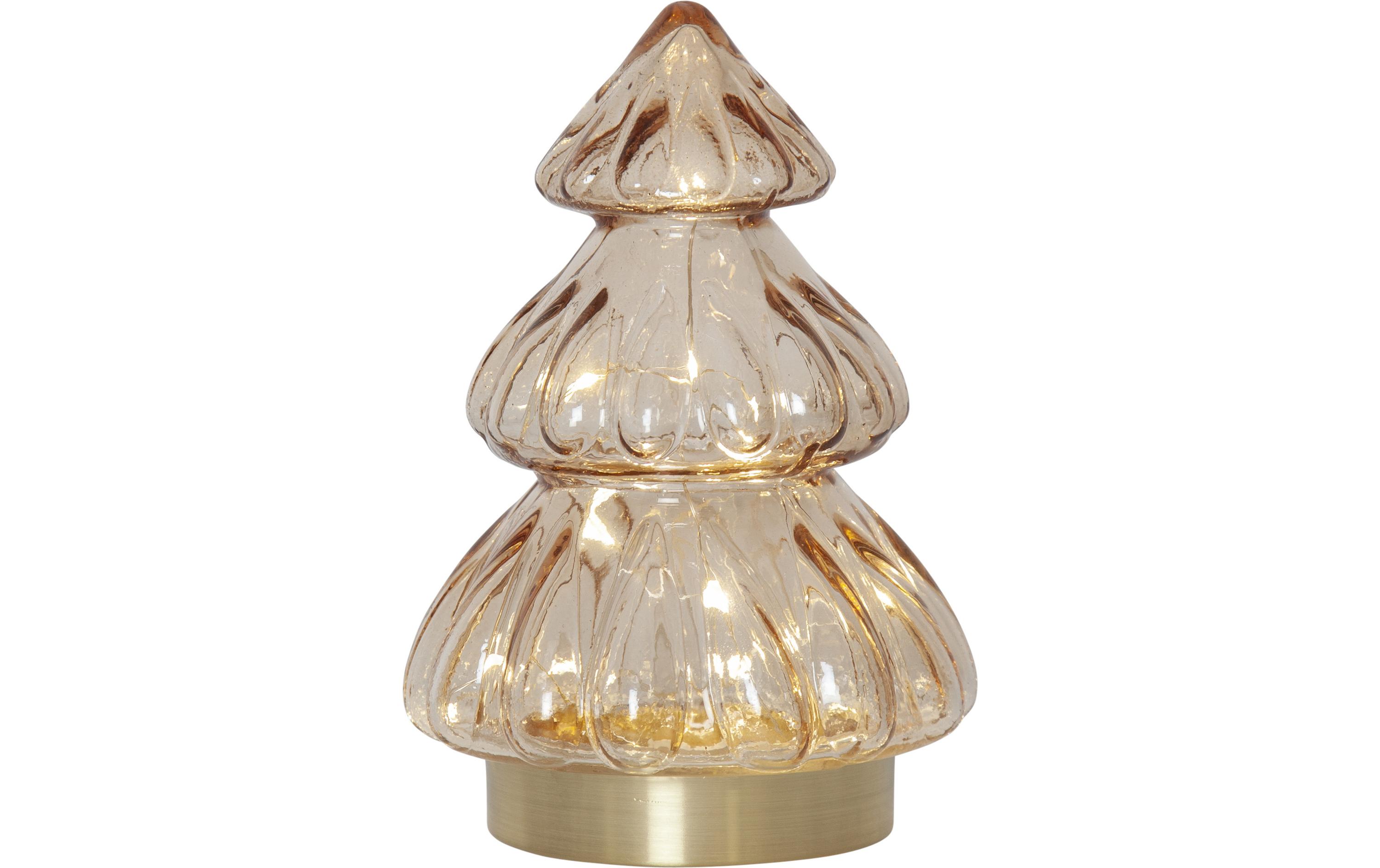 Glasdekoration Abete, 18 cm, BeigeLED Glaskugel