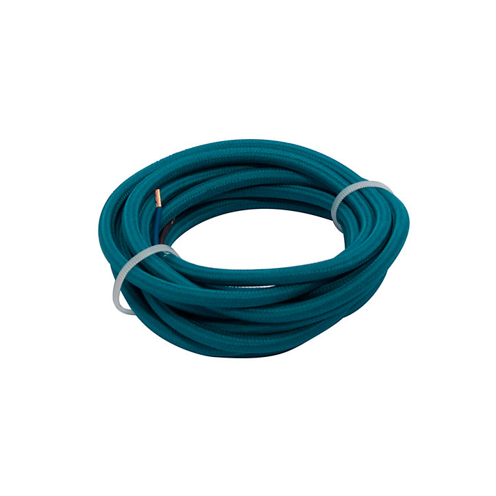 Câble en textile bleu paon Chacon 3m 2 x 0,75mm²