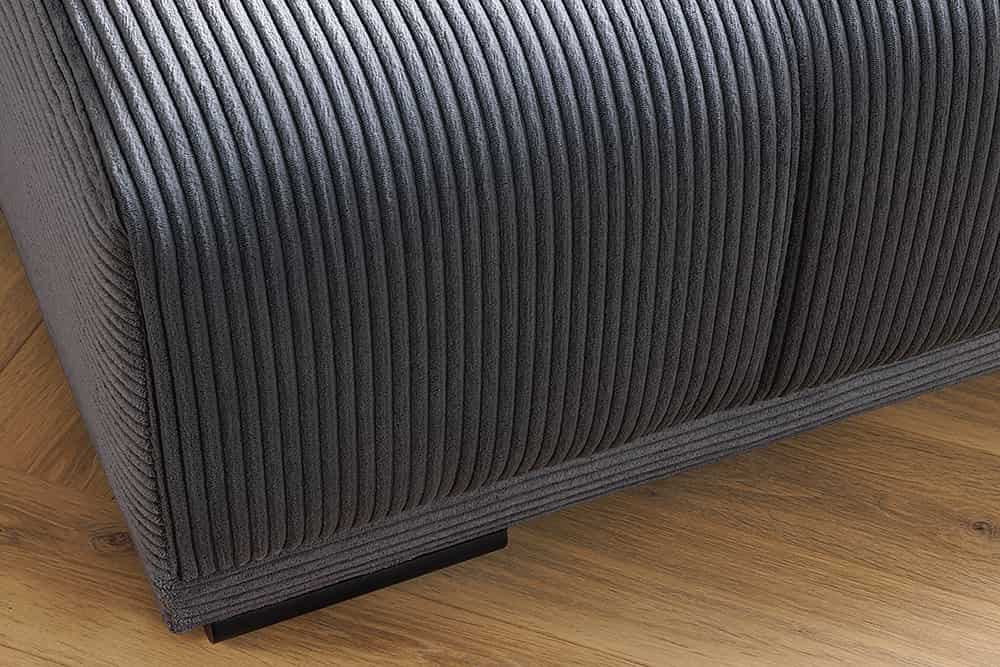 Moderner Hocker ELEGANCIA 110cm anthrazit Cord Fußhocker Sitzhocker