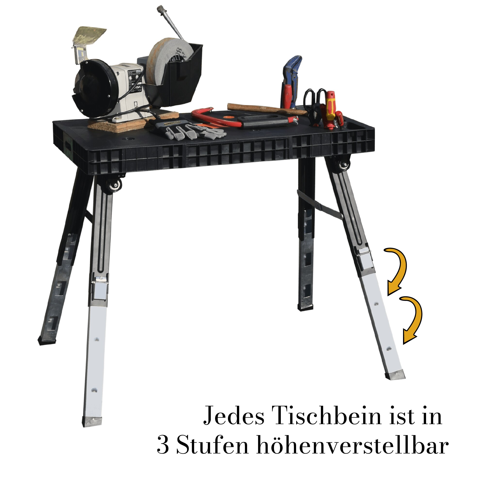 TECH-CRAFT 5-in-1 Werkbank Werkbank Werktisch Montagetritt Montageliege Universal-Werkbank