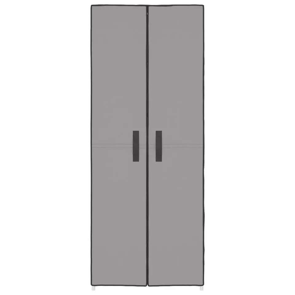 vidaXL - 10-lagen Schoenenkast met 2 deuren - Grijs - Stof - 60x30x166 cm