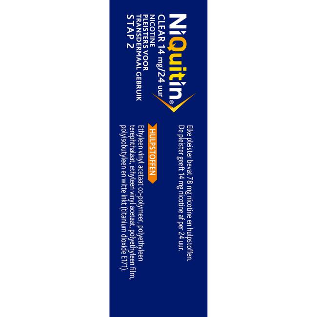 NiQuitin Clear Pleisters 14 mg Stoppen met roken