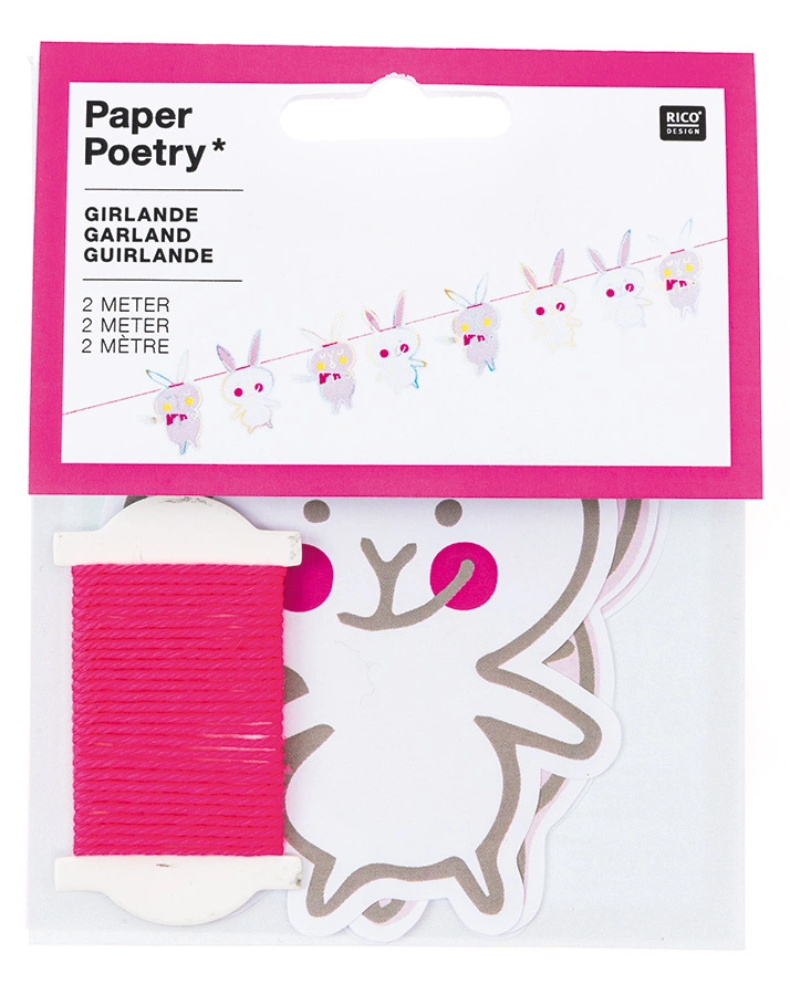 Papier-Girlande BUNNIES (2m) in rosa