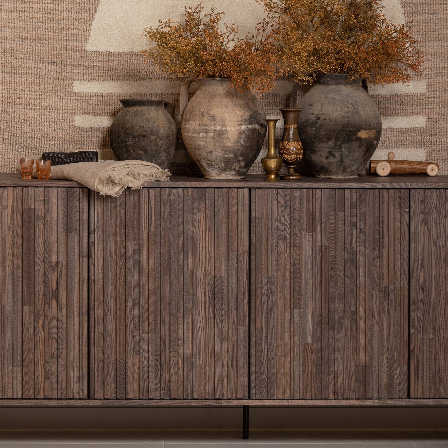WOOOD New Gravure Dressoir B 200 cm - Essen - Espresso
