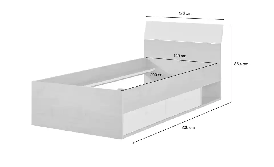 Bettgestell Mipiace 120x200 cm 120 cm 200 cm