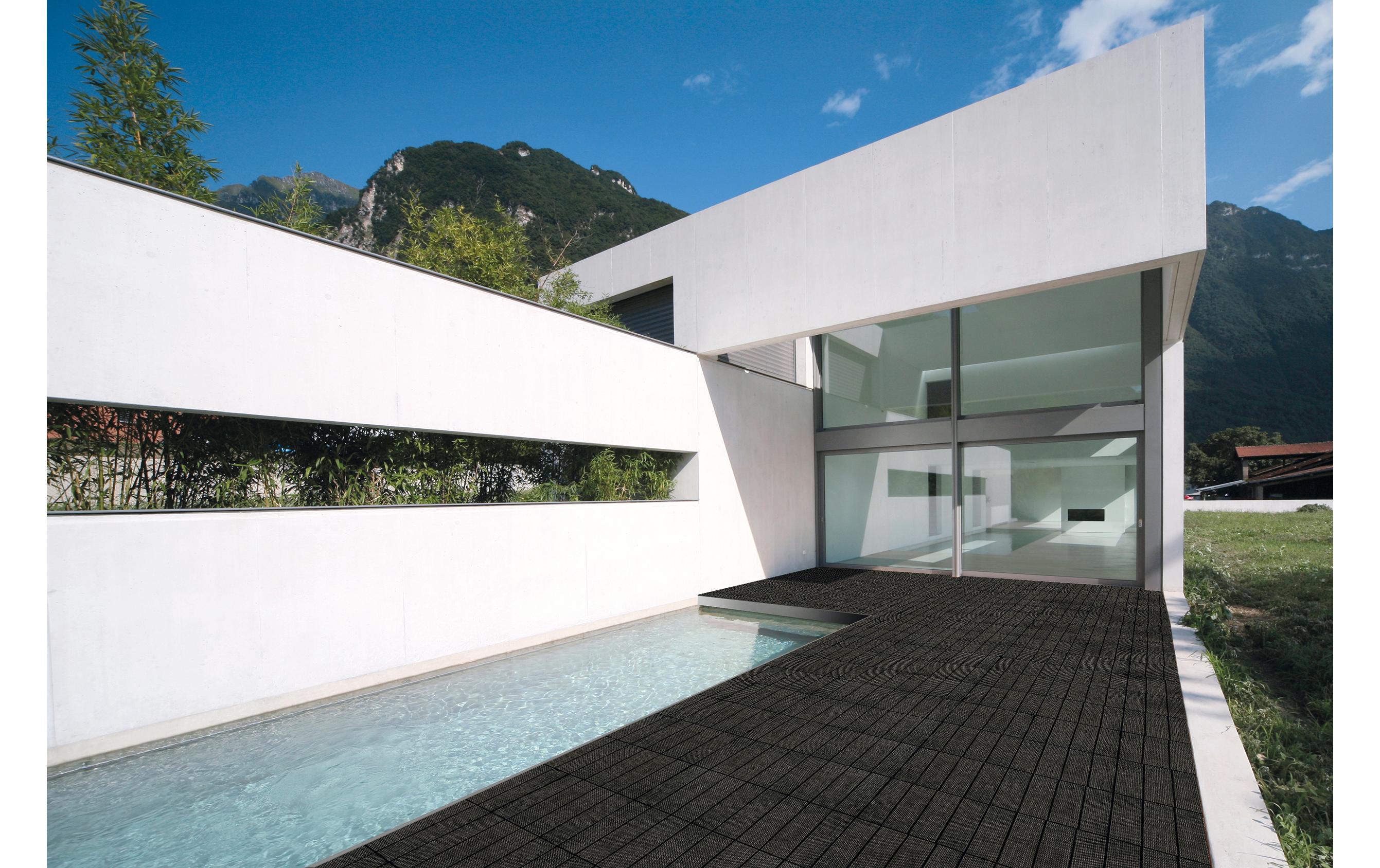 Balkon-& Terrassenplatten Tex, Anthrazit, 6 Stk.Bodenplatte für den Aussenbereich