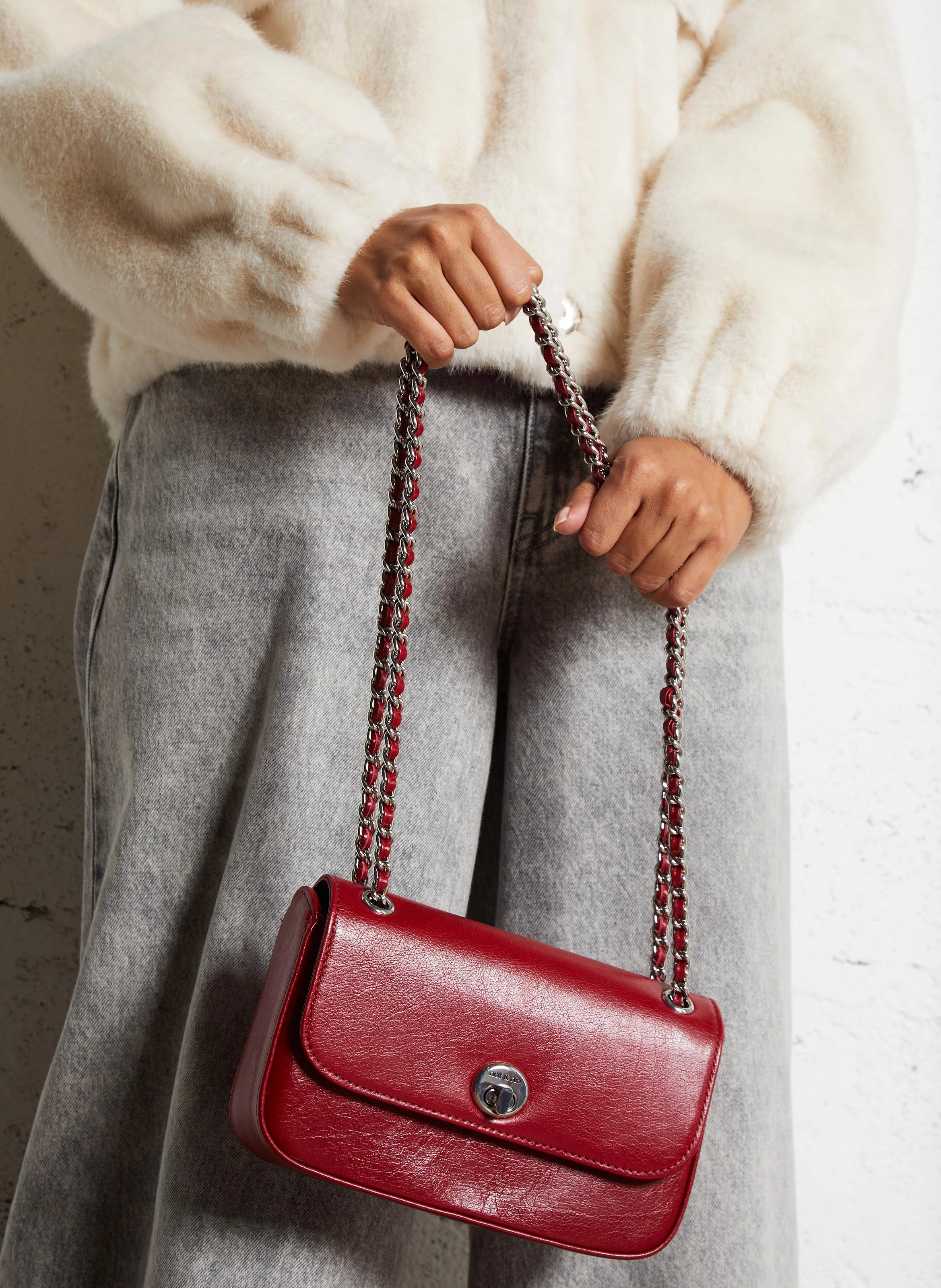 MINI GRACE - Sac bandoulière en cuir | Rouge