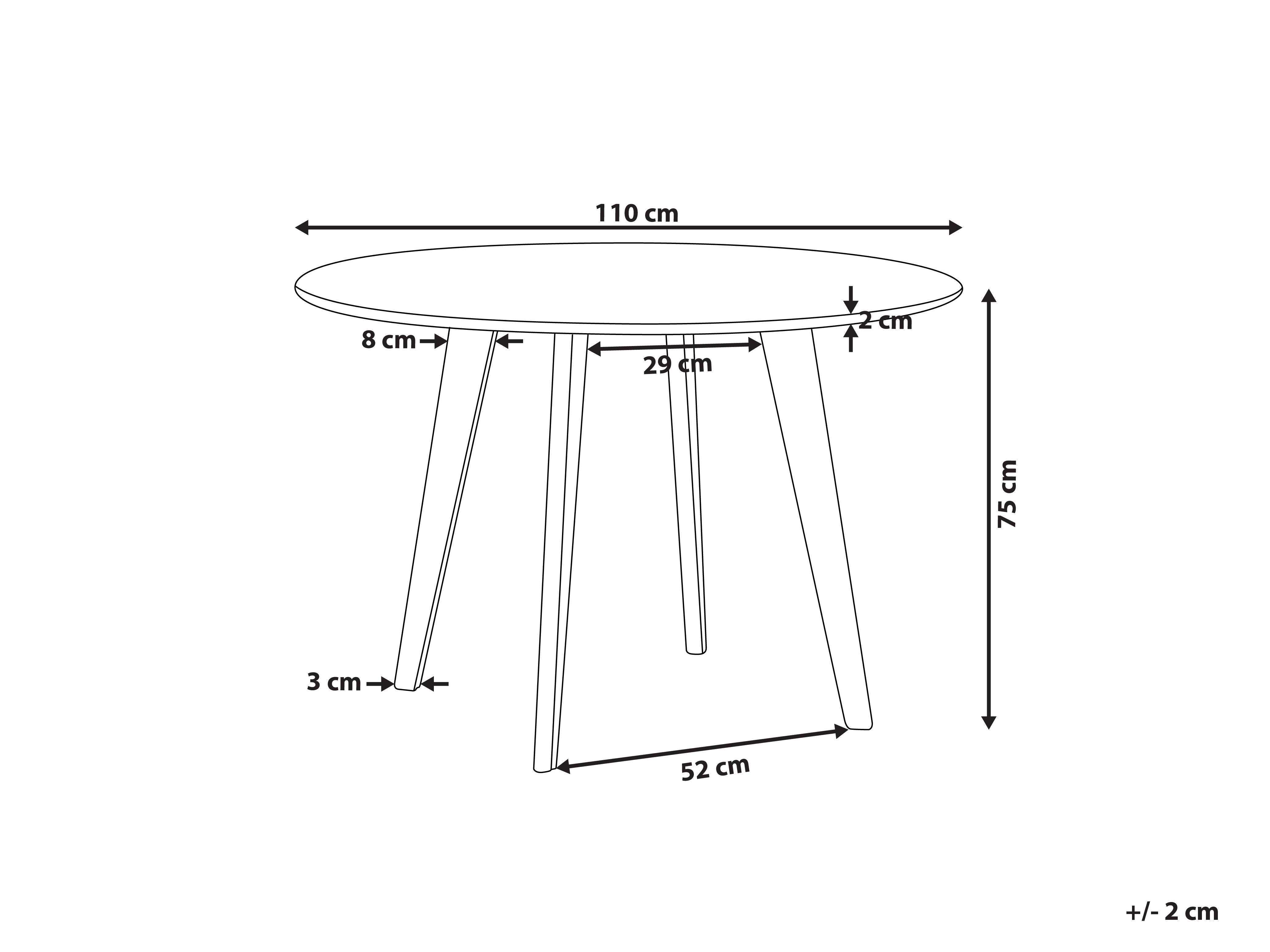 Eettafel MOSBY Wit marmer 110 cm 110 cm