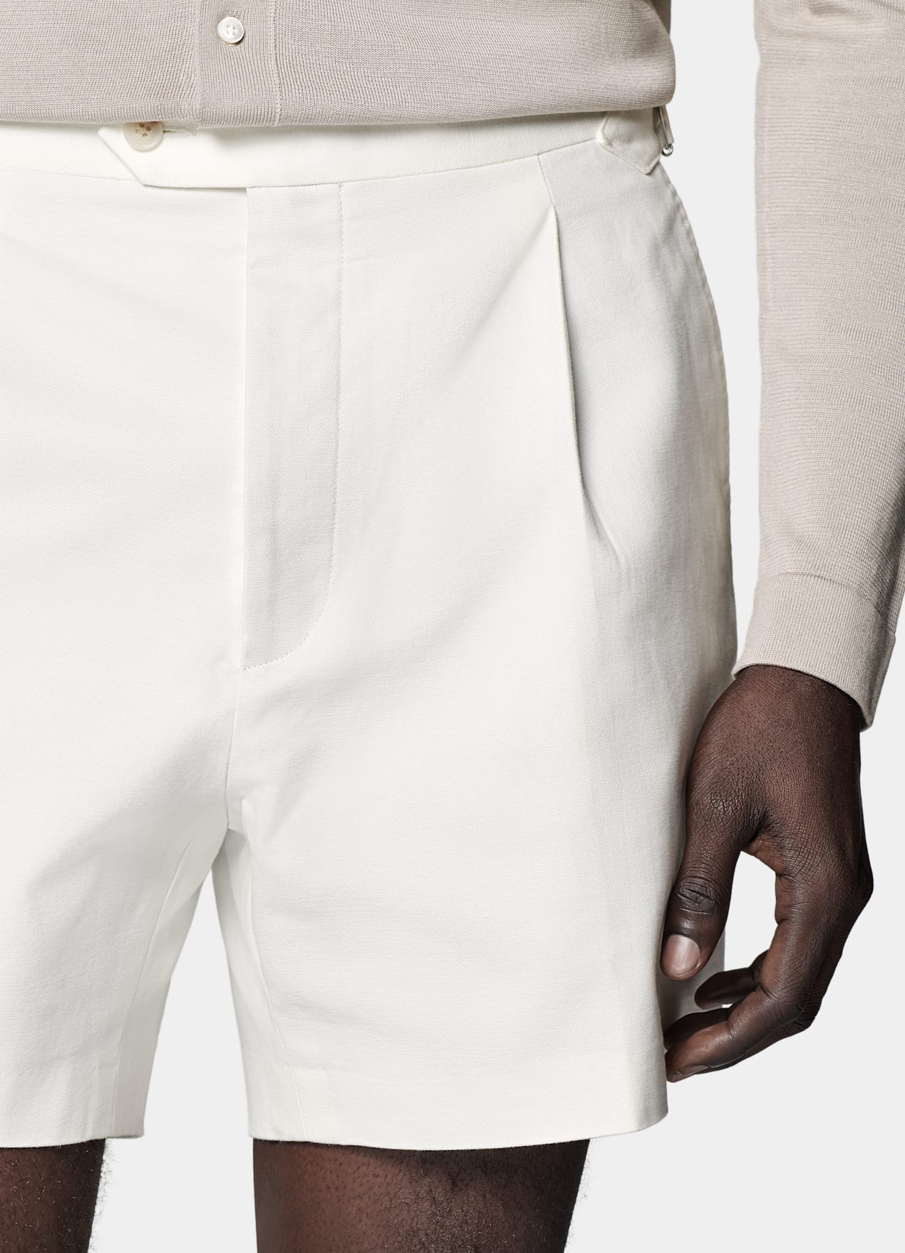 Short Straight Leg blanc cassé