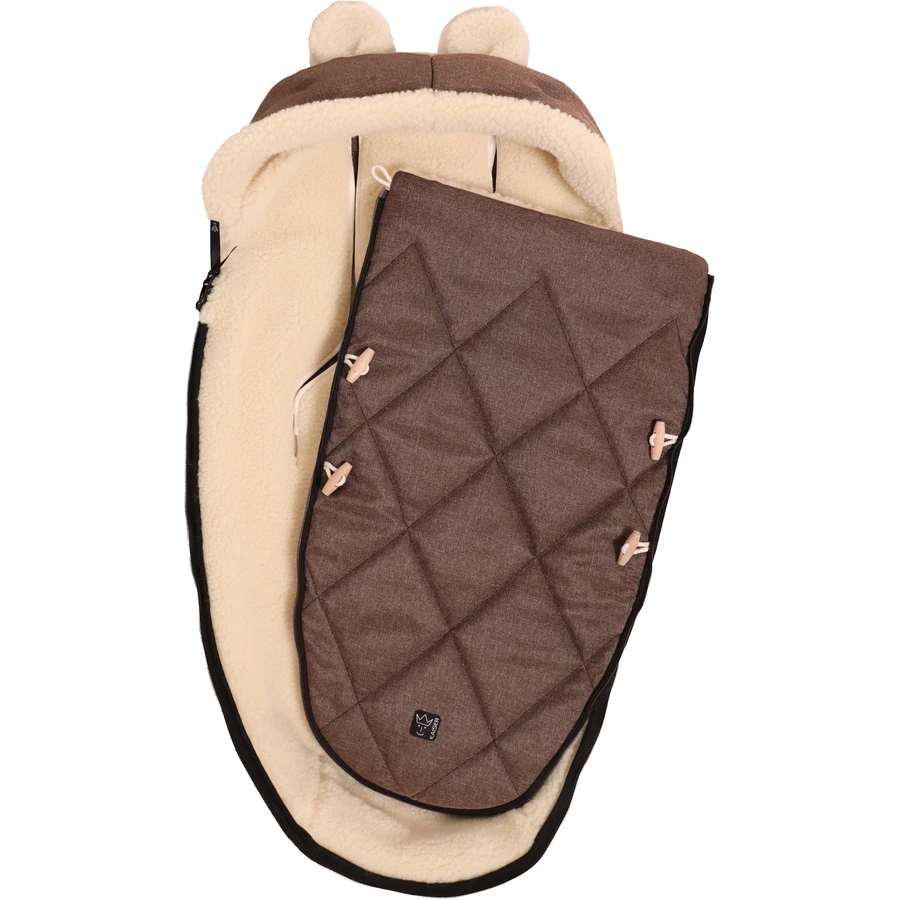 Kaiser Winterfußsack XL EARS WOOL brown melange
