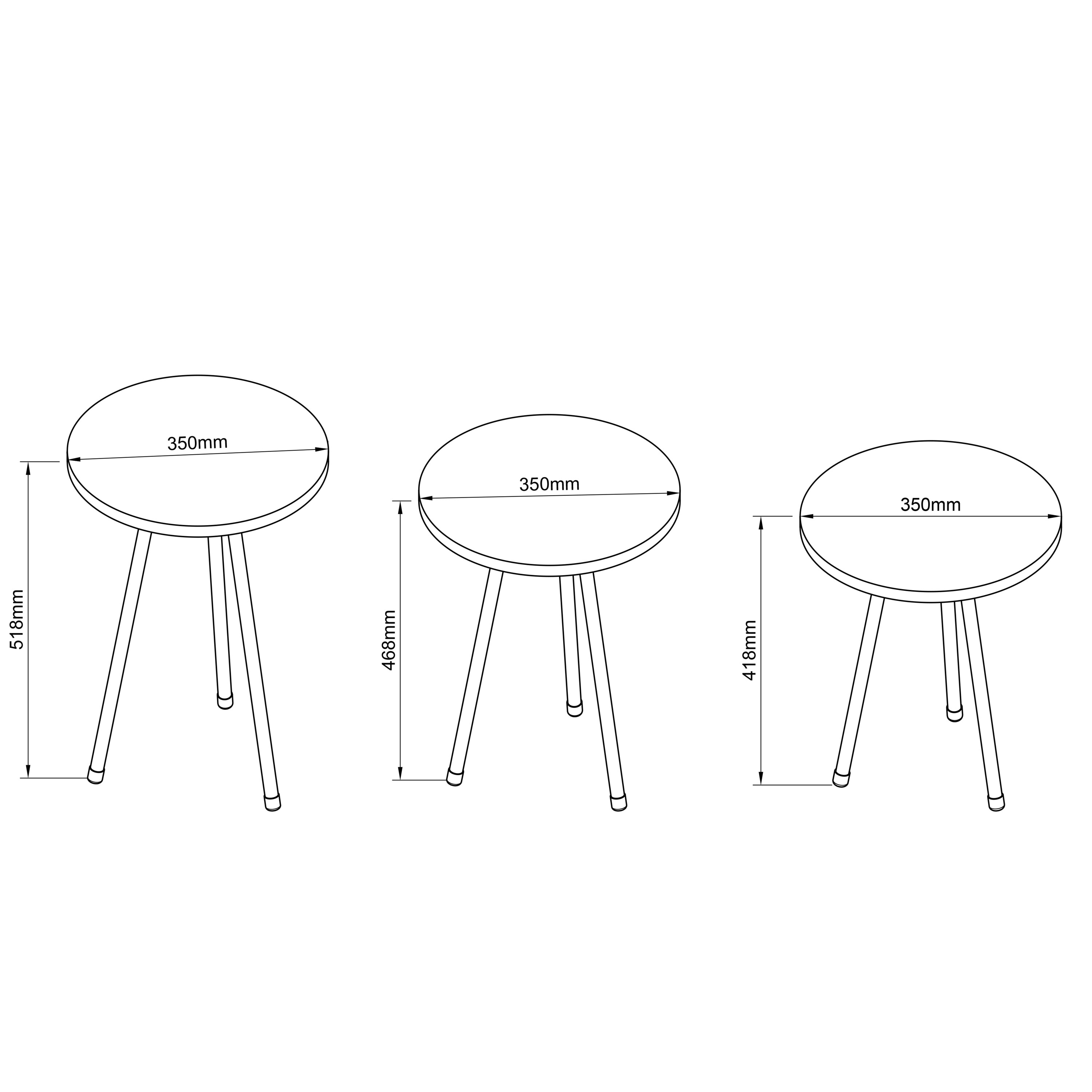 VCM 3 tlg. Set Holz rund Beistelltisch Mamor Optik Couchtisch Sofatisch Wohnzimmertisch Mirola