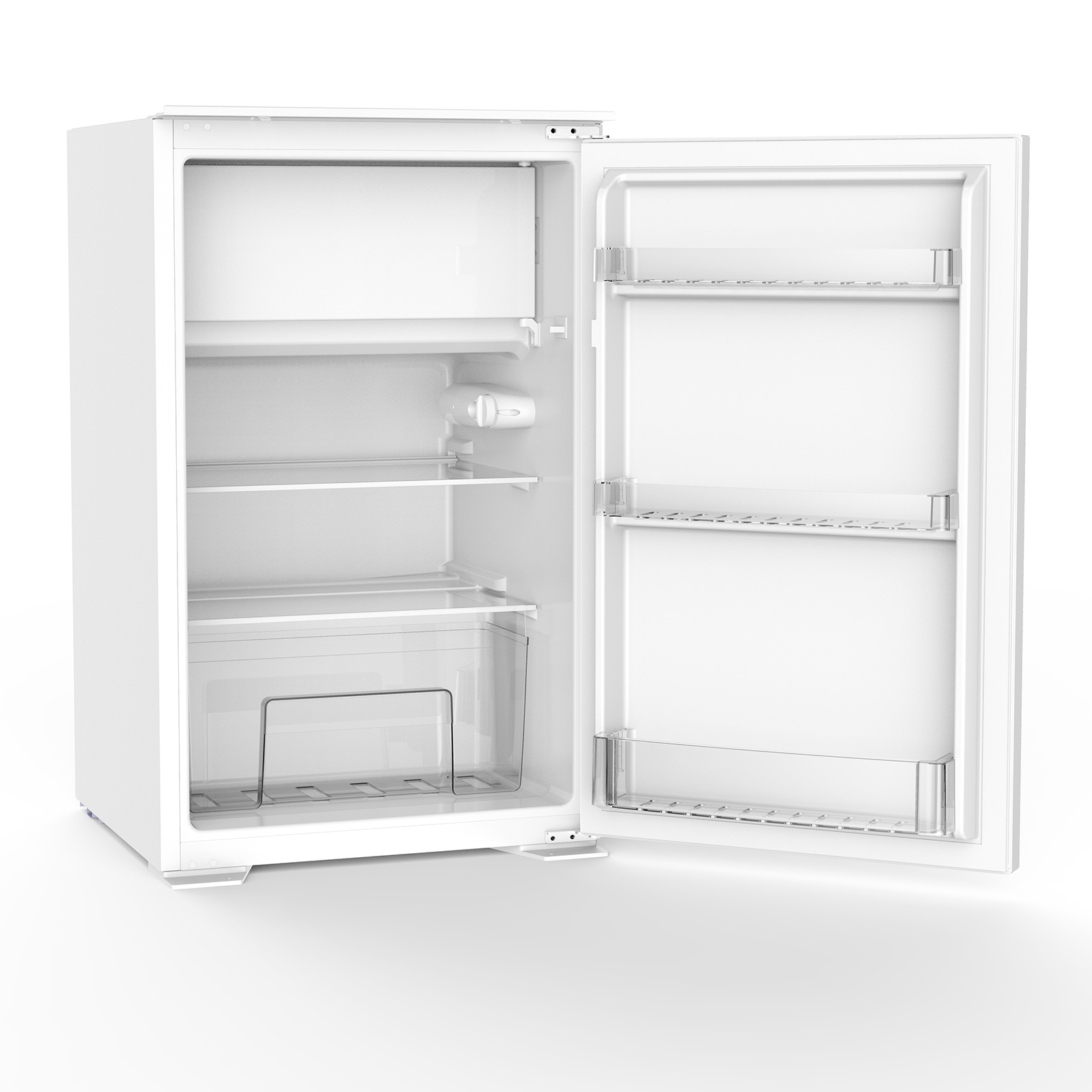 Küchenblock - weiß Hochglanz - dunkelgrau - mit E-Geräten - 200+120 cm