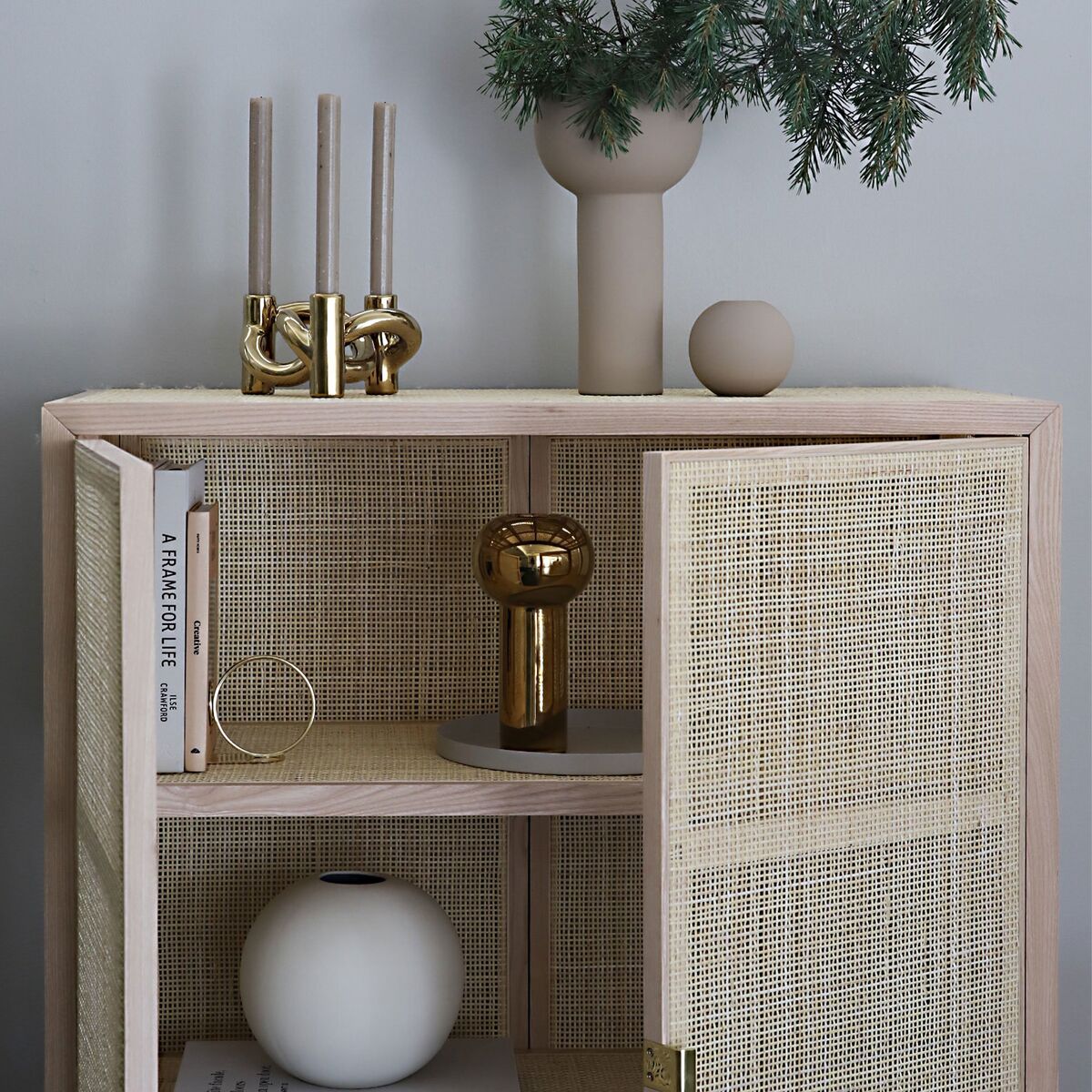 Lykke Three lysestake, gold