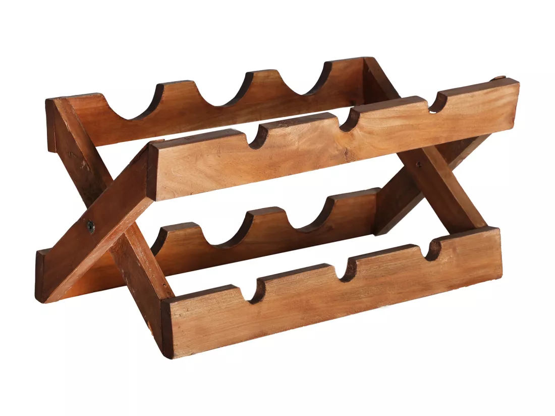 Casiers à vin en bois de mahogany marron 50x25x24 cm - lot de 3