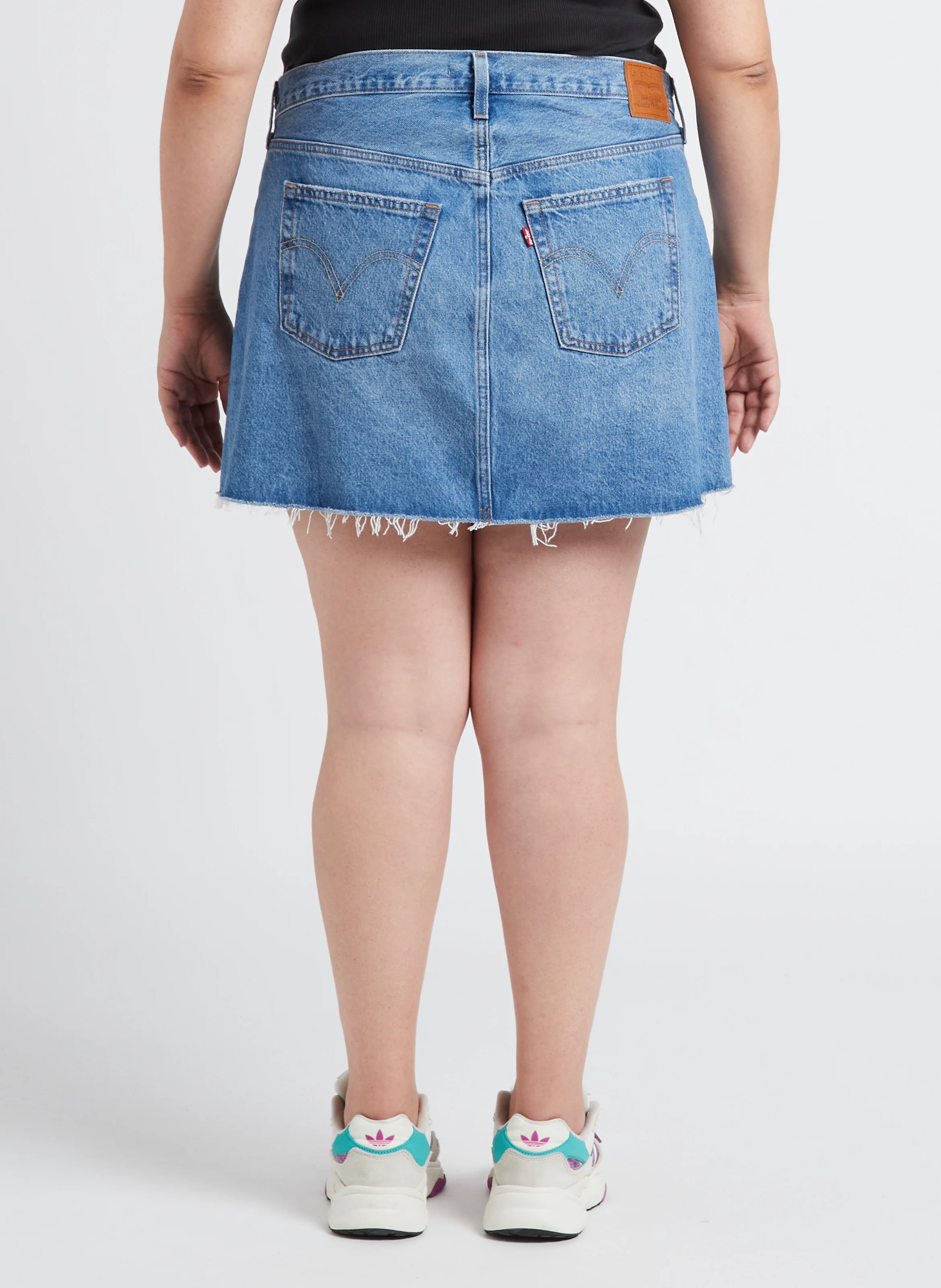 PLUS NEW ICON SKIRT - Jupe courte en denim de coton délavé | Jean Délavé