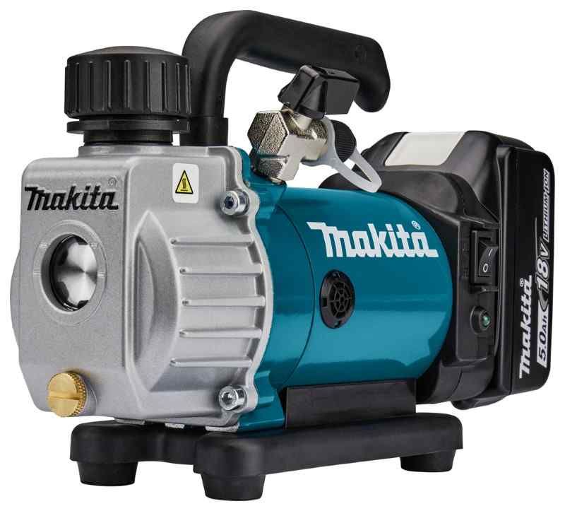 Makita DVP180RT 18V Vacuümpomp (1x 5.0 Ah) en  lader, in aluminium koffer