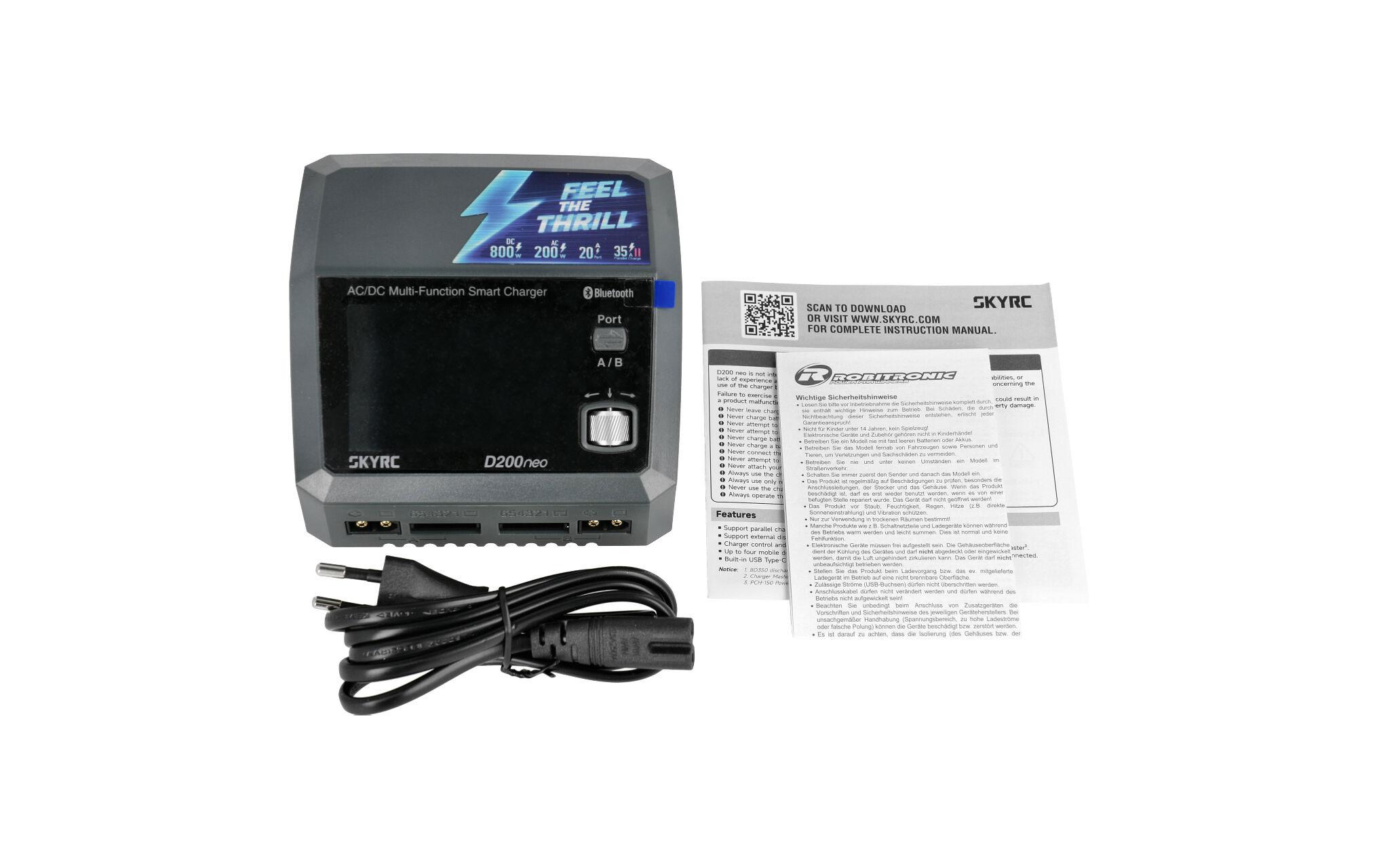 Dual-Ladegerät D200 Neo 200W AC / 800W DC, 1-6S<br>Universelles Modellbau-Ladegerät mit zwei Ausgängen
