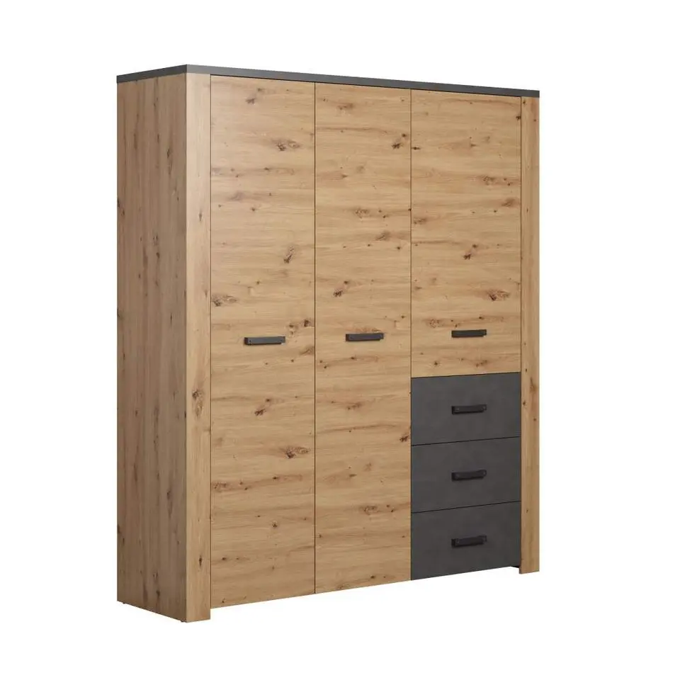 Hioshop FollowSZ kledingkast eik decor- grijs