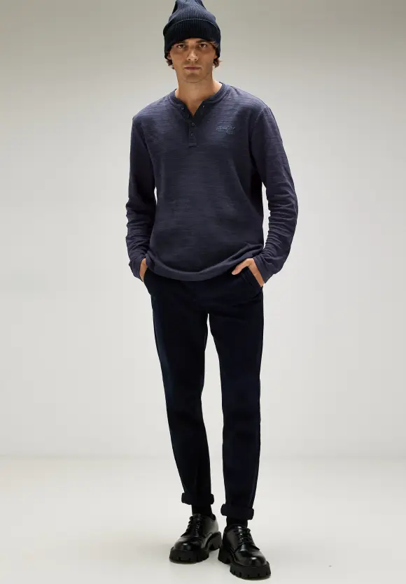 Winterslub Langarmshirt - nightshadow blue