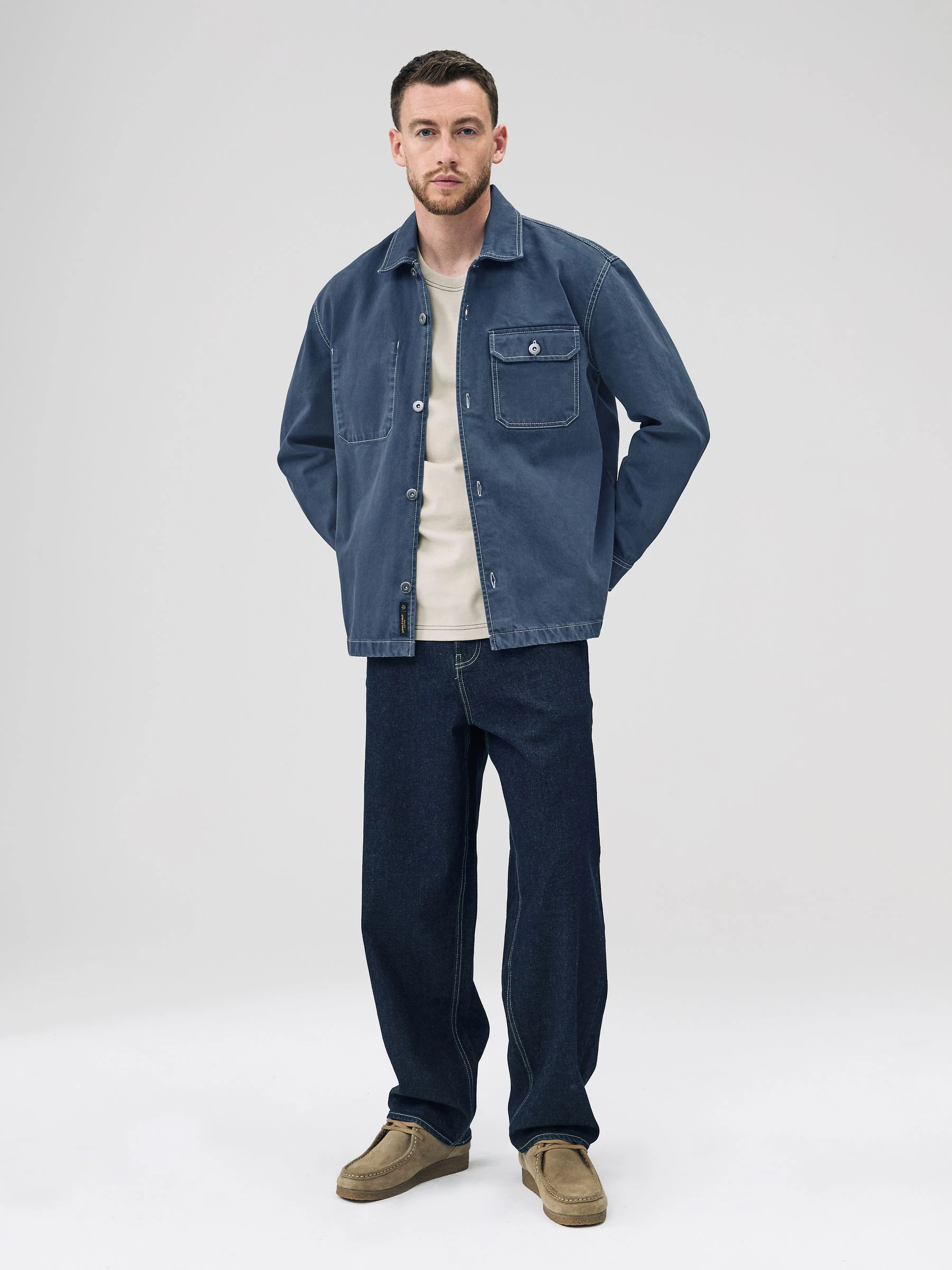 Donkerblauw - Canvas Shacket Overshirt
