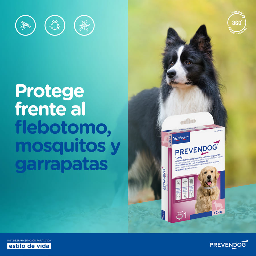 Coleira antiparasitária Virbac Prevendog para cães de grande porte