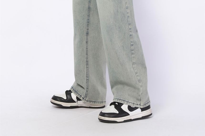 AXEN - Hoge taille gewassen losse jeans