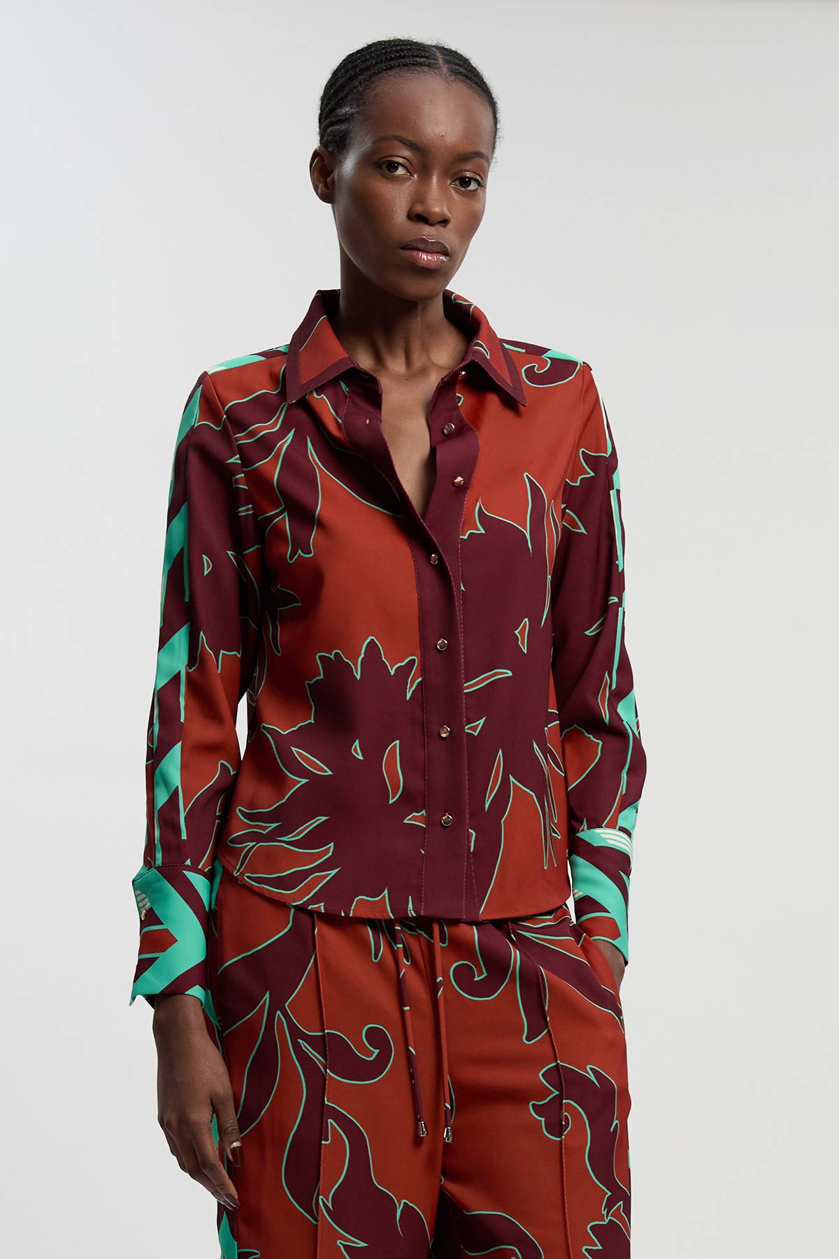 KarenMillen Chemise Tissée Sergé À Imprimé Western