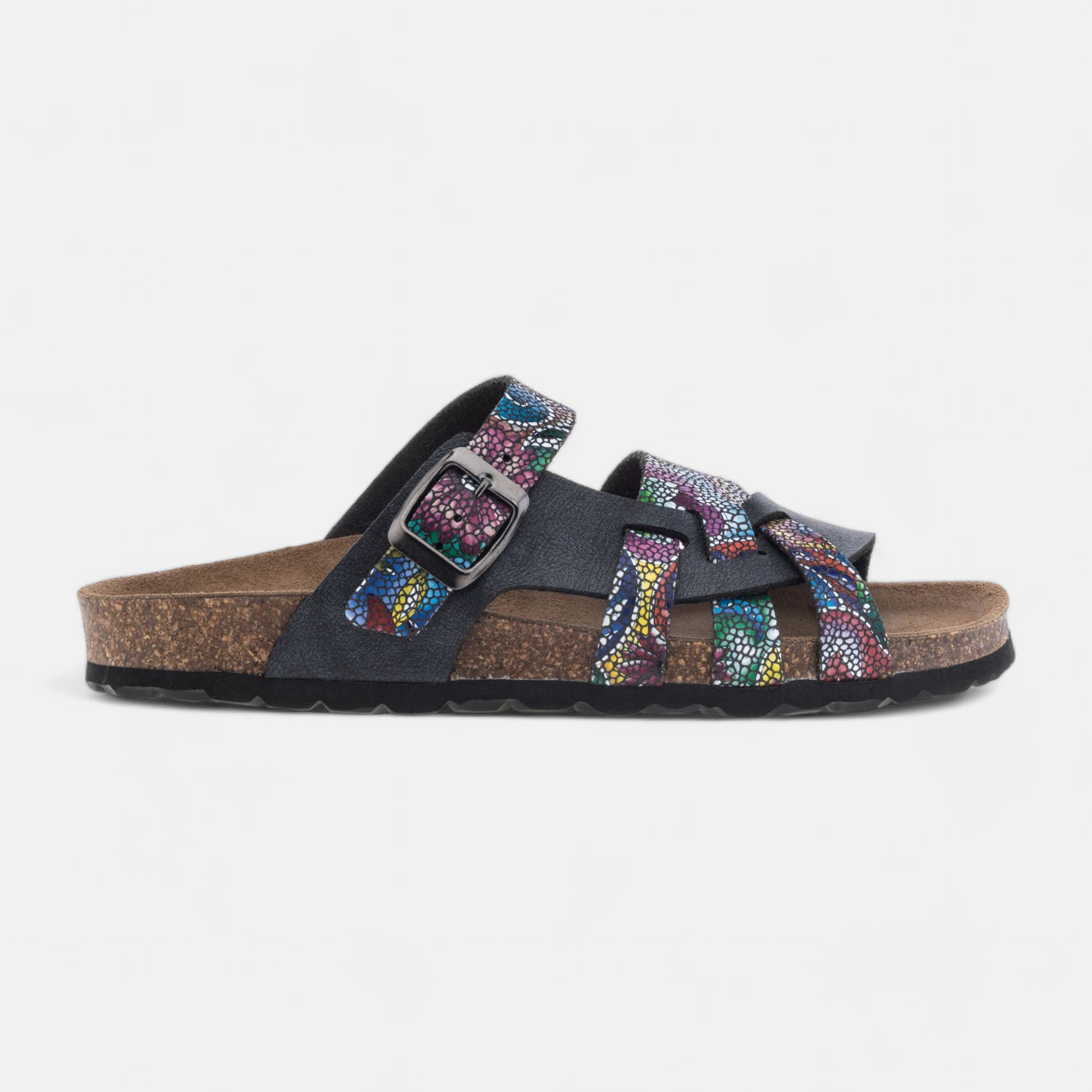 Mules semelle liège Femme bleu marine