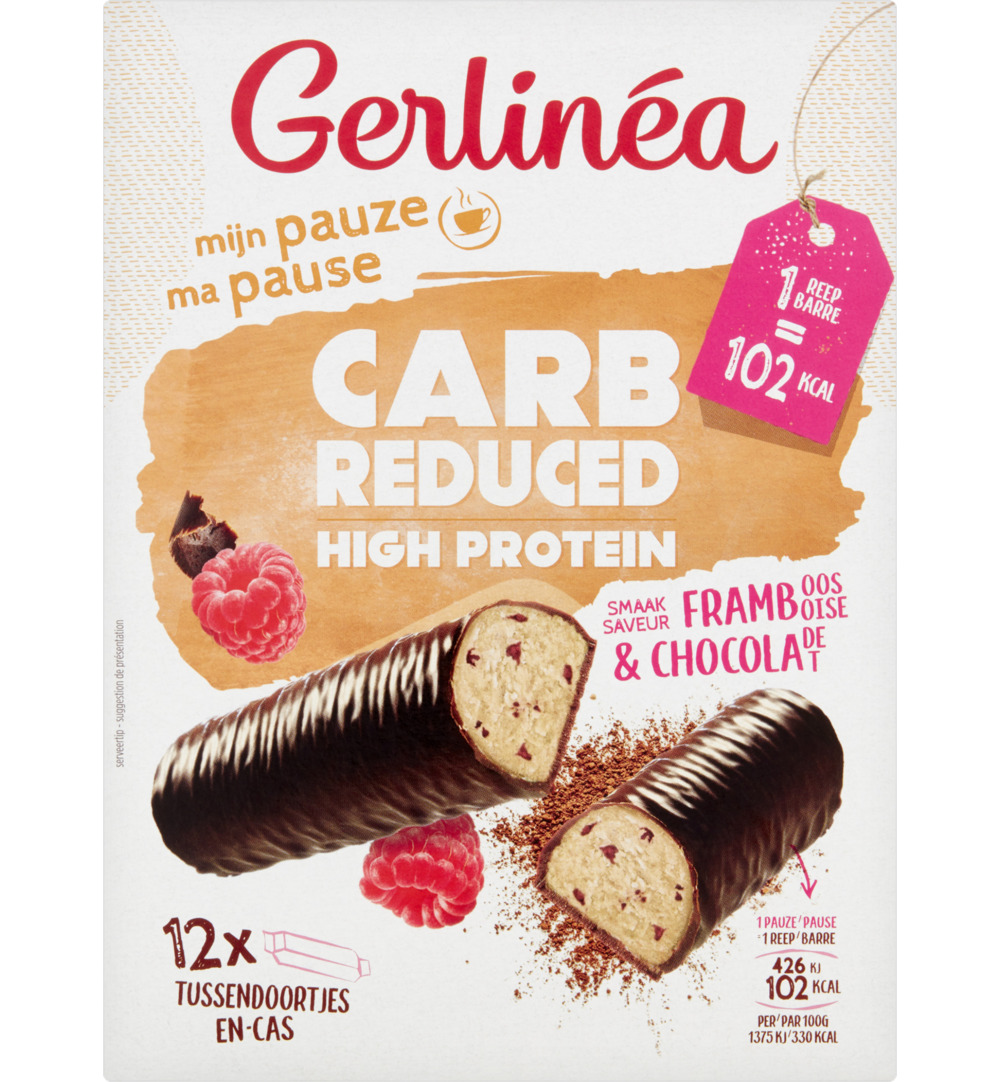 Gerlinéa Carb Reduced – High Protein Repen Chocolade & Framboos (372 gr)