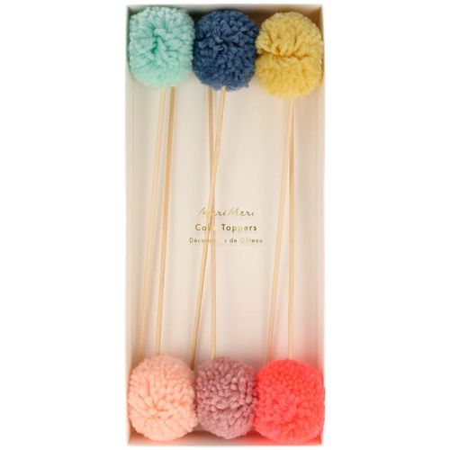 Meri meri taartversiering pompom - 6st