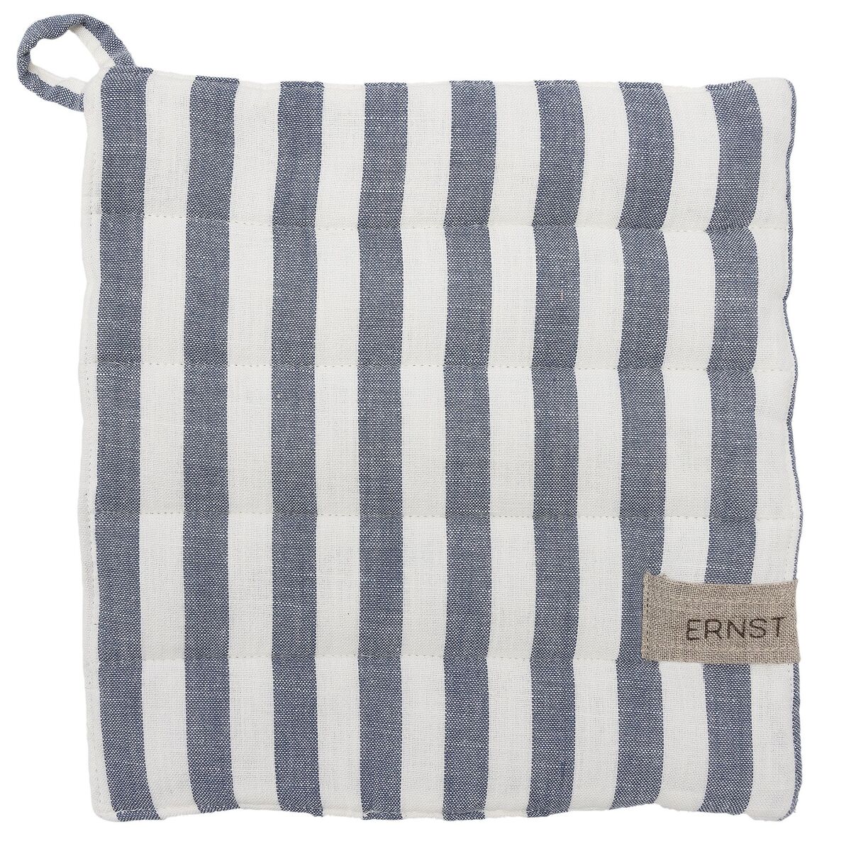 Gryteklut bred stripe, blå/hvit