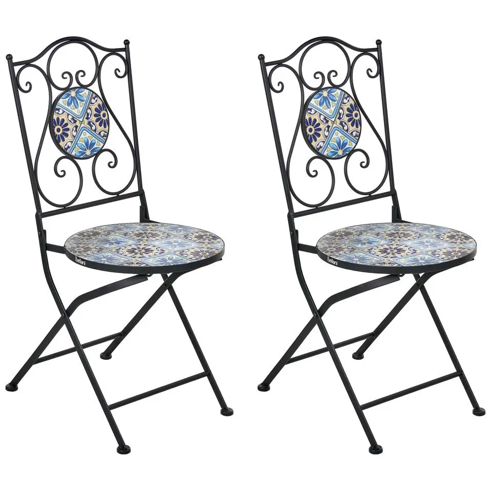 AGGIUS - Set van 2 tuinstoelen - Zwart - IJzer