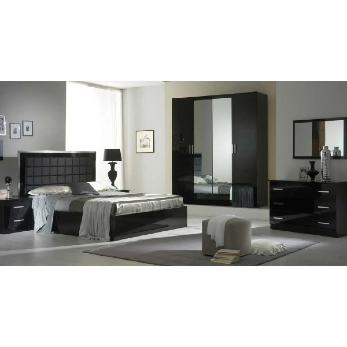 Commode Dansmamaison Arezzo - Noir Brillant