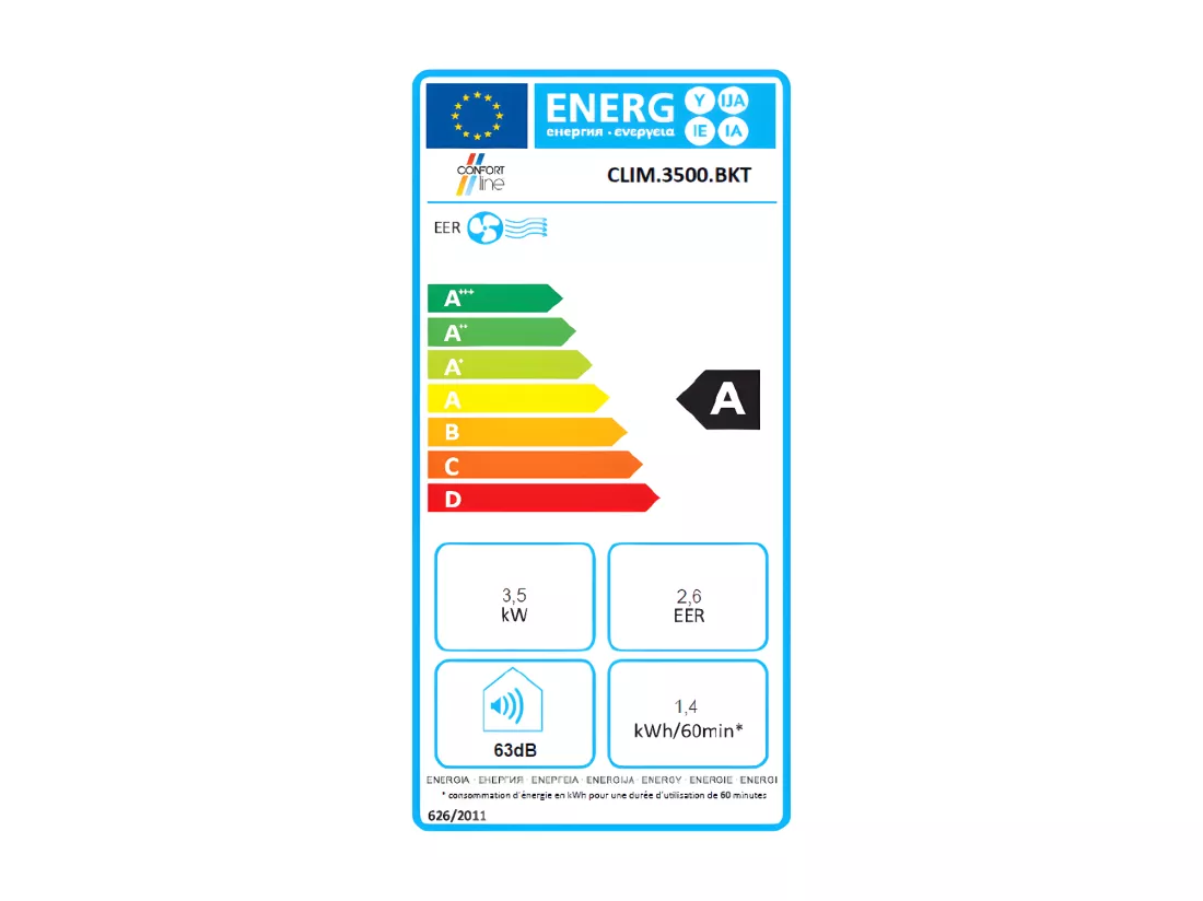 Confort Line Climatiseur mobile 3540w 36m2 avec kit fenêtre - clim.3500bkt