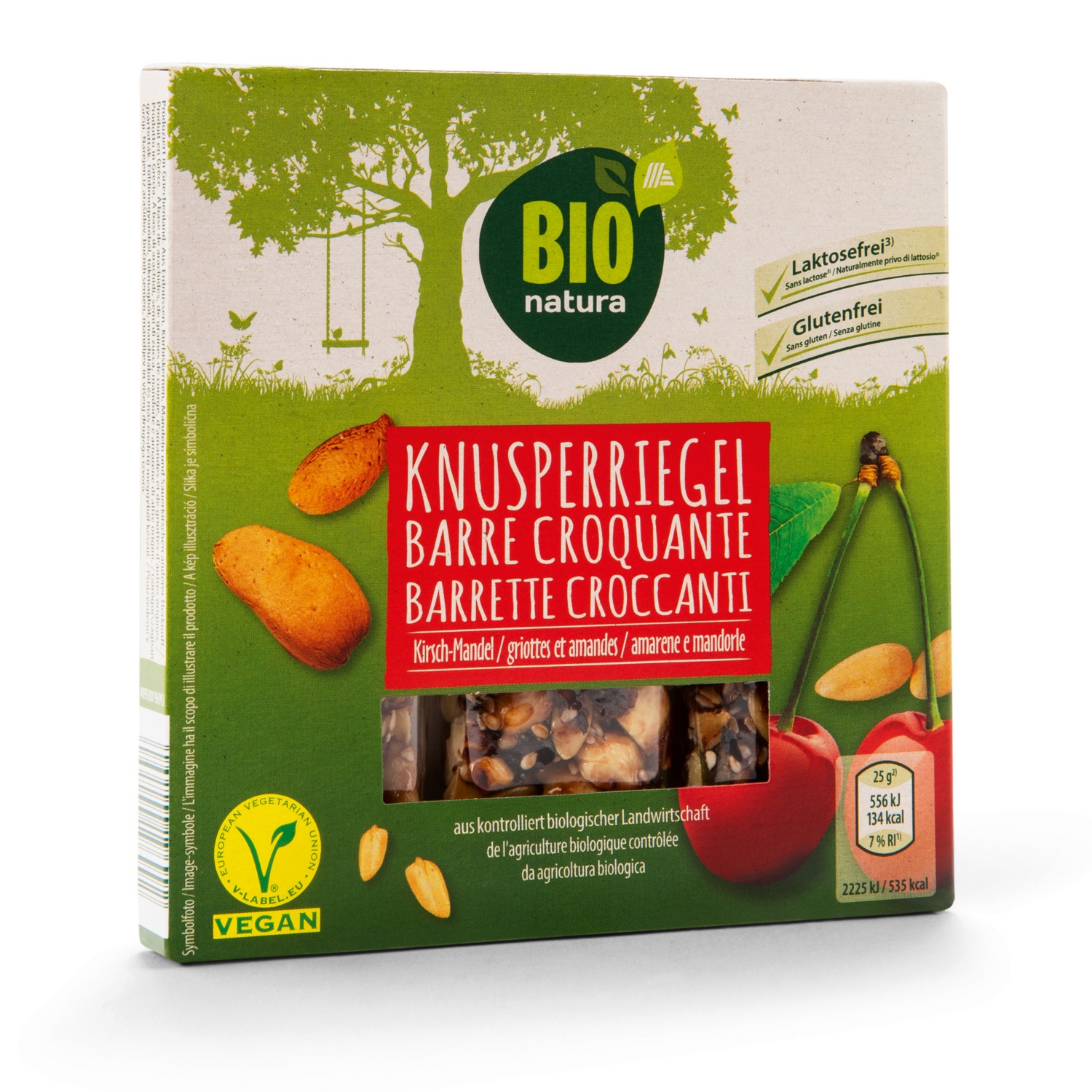 BIO NATURA BIO-Knusperriegel, Mandel-Kirsch 3 x 25 g